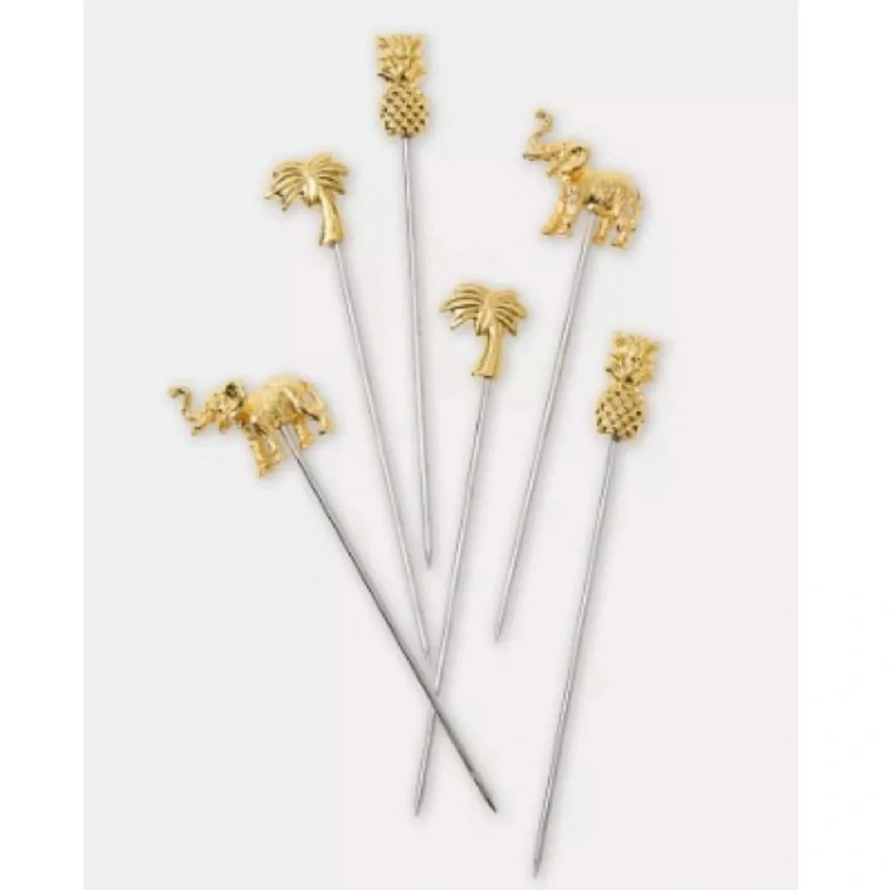 Lilly Pulitzer Gold Metallic Appetizer Sticks NWT